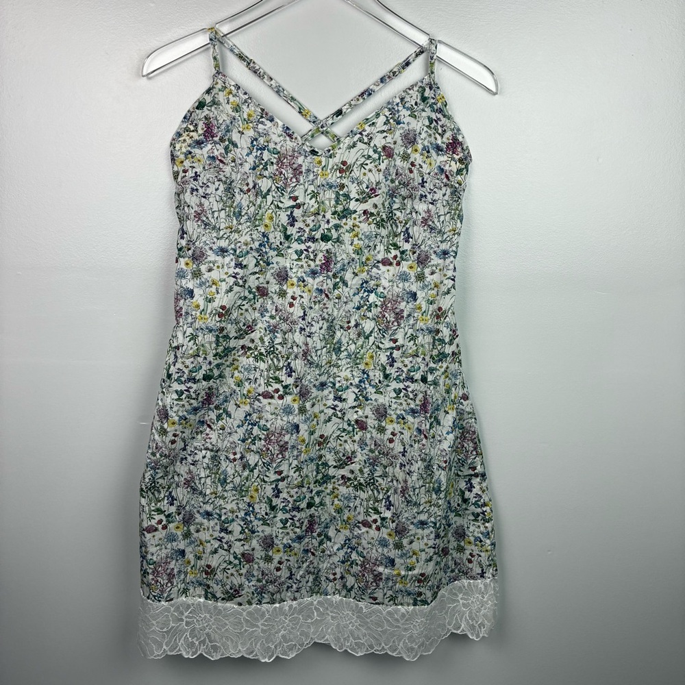 Anthropologie Floral Spaghetti Strap Sundress